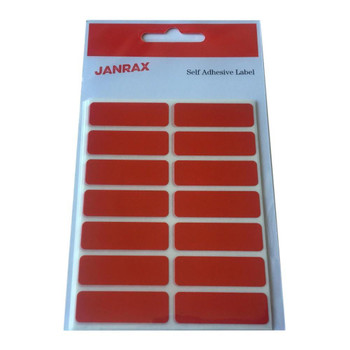 Pack of 98 Red 12x38mm Rectangular Labels Adhesive Stickers