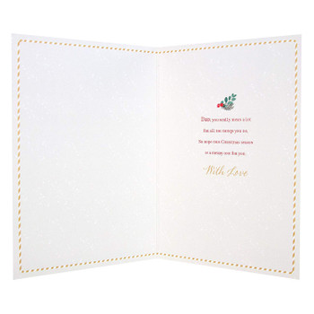 Dad Christmas Card with Love and Glitter Finish