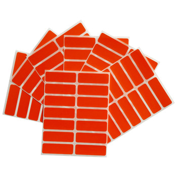 Pack of 98 Orange 12x38mm Rectangular Labels Adhesive Stickers