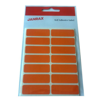 Pack of 98 Orange 12x38mm Rectangular Labels Adhesive Stickers