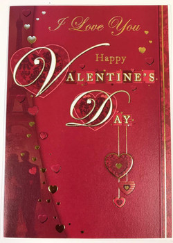 I Love you Happy Valentine's Day Sentimental Verse Greetings card