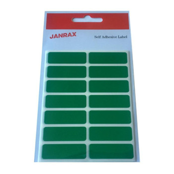 Pack of 98 Green 12x38mm Rectangular Labels Adhesive Stickers