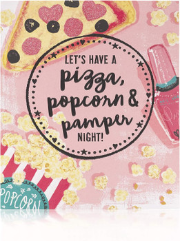 Pizza & Popcorn Galentine's Valentine's Day Card For Friend