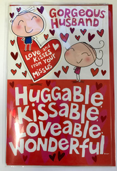 Gorgeous Husband Love & Kisses Humour Valentine's Card