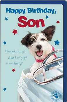 Son Humour Birthday Card Dog Drive A Car...