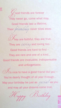 Xpress Yourself Friend Birthday Card Sentimental Verse