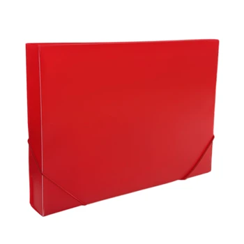 Pack of 10 A4 Clearview Red Box File with Elastic Closure