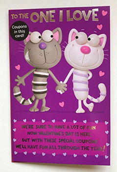 To The One I Love Cute Cartoons Design Valentine's Card