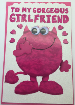Girlfriend Valentines Day Card Love Monster Wobbly Eyes Valentine Cards
