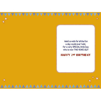 2nd Birthday Card for Boy with Tiger Age 2