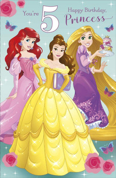 Disney Princess You're 5 Happy Birthday Card