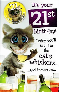 Hanson White It's Your 21st Humour Birthday Card & Badge 9" x 5.75" Code 344466--1