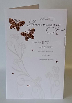 Wedding Anniversary Card Select Milestone Diamond, Gold, Silver paper Cotton Act