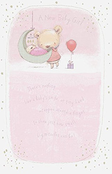 Bear Gorgeous New Baby Girl Congratulations Cute Greeting Card