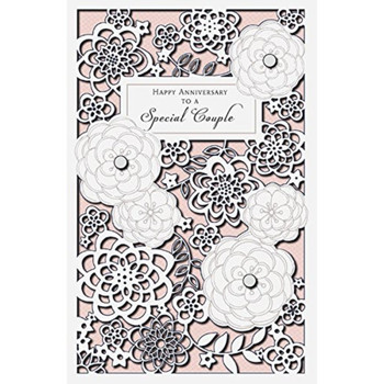 Special Couple Die-Cut, Pearls Luxury Anniversary Congratulations Greeting Card Special Couple Die-Cut, Pearls Luxury Anniversary Congratulations Greeting Card