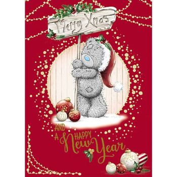 Me To You Christmas Card Bear Holding Sign