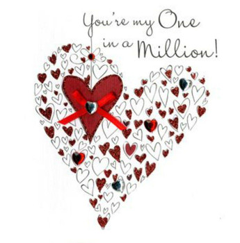 Hand Finished Valentine's Day Card by Second Nature You're my one in a million