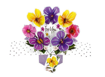 Second Nature Pop Ups Pop Up Card with "For You" Lettering and Pansies