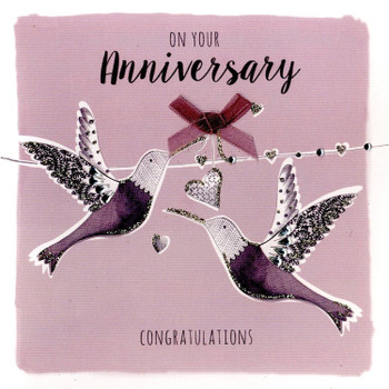 On Your Anniversary Embellished Greeting Card Hand-Finished Notting Hill Cards