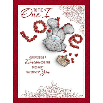 Adorable Me To You Bear One I Love Petals Valentine's Day Card Large