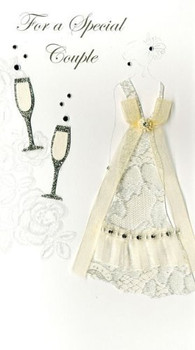 Second Nature Luxury Wedding Card for a Bride & Champagne Glasses'