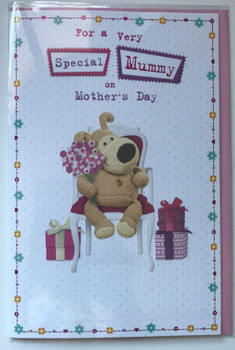 Mummy Adorable Boofle Holds a Bunch of Flowers Mother's Day Card New