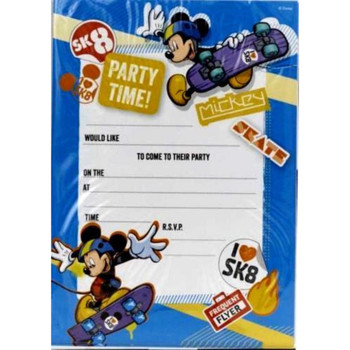 MICKEY MOUSE PACK OF 20 PARTY INVITATIONS DISNEY CHILD CHARACTER BOY'S NEW GIFT