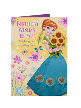 Anna & Her Sunflowers Beautiful Disney Birthday Card