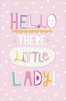 Little Lady Baby Girl Greeting Card New Born Birth Congratulations