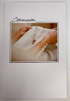 Traditional Religious Communion Greetings Card Rosary & Prayer