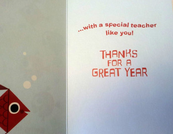 For A FiN-TASTiC TEACHER, THANKS FOR A GREAT YEAR Greeting Card By Carlton