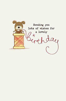 Lots of Woof Knitting Birthday Filled With Smiles! Greeting Card