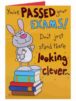 You've Passed Your Exams looking clever... Humour Card Rabbit on books You've Passed Your Exams looking clever... Humour Card Rabbit on books