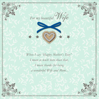 Beautiful Wife Mothers Day Card