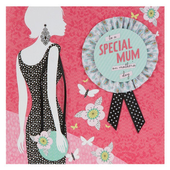 Hallmark Mother's Day Card 'Mum Contemporary 3D Rosette' Large Square