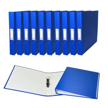 Pack of 10 A4 Blue Paper Over Board Ring Binders by Janrax Pack of 10 A4 Blue Paper Over Board Ring Binders by Janrax