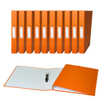 Pack of 10 A4 Orange Paper Over Board Ring Binders by Janrax Pack of 10 A4 Orange Paper Over Board Ring Binders by Janrax