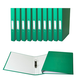 Pack of 20 A4 Green Paper Over Board Ring Binders by Janrax
