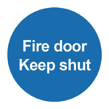 Safety Sign Fire Door Keep Shut 100x100mm PVC FR07002R