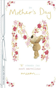 Boofle Mother's Day Card M and Flowers, Most Marvellous Mum Gold Foil Finish