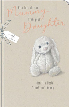 Watermark Cute Mother's Day Card Bunny, from Your Daughter Flitter Finish