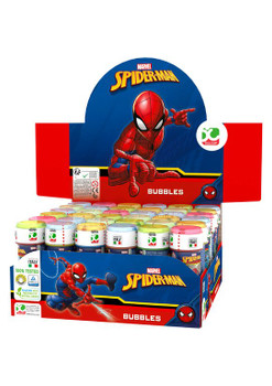 Pack of 6 Tubs Of Spiderman Bubbles With Puzzle Top 60 ml 