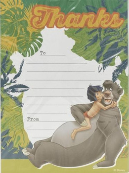 JUNGLE BOOK PACK OF 20 THANK YOU SHEETS DISNEY CHILD CHARACTER BOY'S NEW GIFT