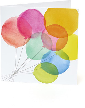 Balloon Blank Inside Birthday Card