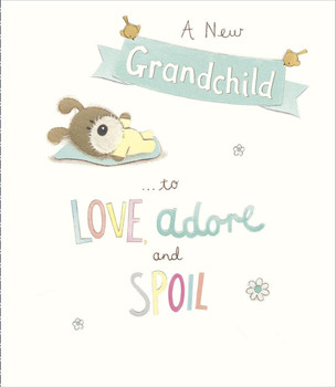 A New Grandchild to Love and Adore Lots of Woof Congratulations to The Grandparents Card