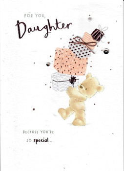 For You Daughter Luxury Jeweled Birthday Card Nutmeg