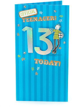 13th 3D Birthday Card Age 13 Today Teenager