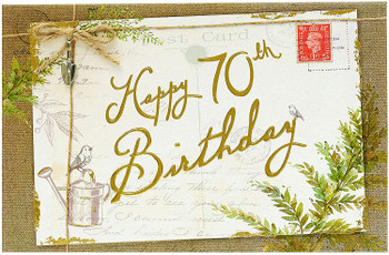 70th Birthday Card Postcard-Style card Hand Finished  Age 70 For Him