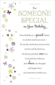 Someone Special Lovely Verse Birthday Card Integrated