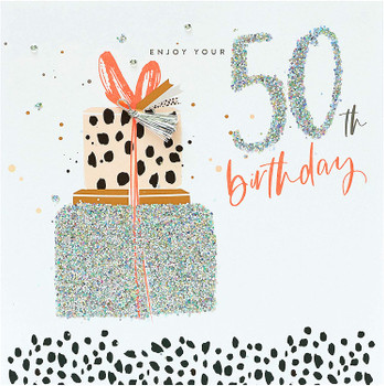 Age 50 Luxury Foiled Finish 50th Birthday Card Present